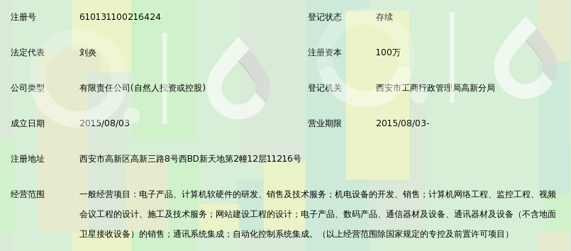 西安辉达信息科技与西安信息网络科技 企业信息辨析